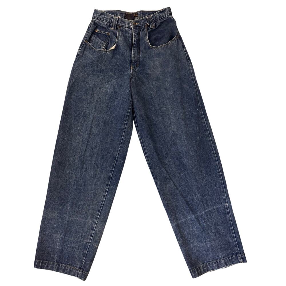 Vtg 90s Karl Kani Denim Blue Jeans Sz 32 fits 30 Metal Plate